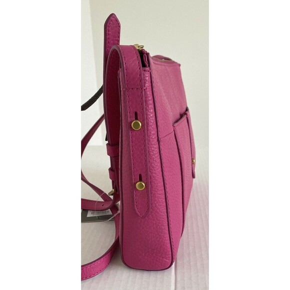 New Fossil Jenna Top Zip Crossbody handbag Like Style Leather Berry - Picture 3 of 8